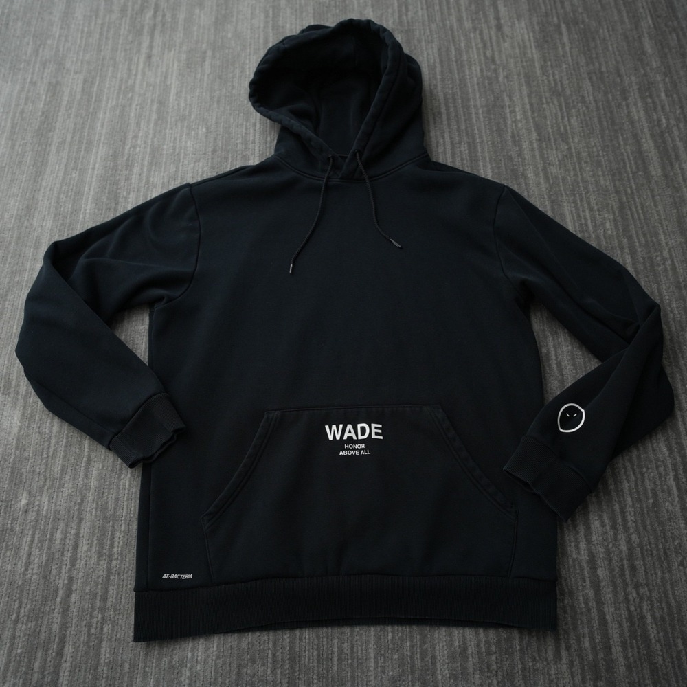 Li‎ Ning Hoodie Men Black Wade Sweatshirt Pull Over Pocket 3XL Measured as XL